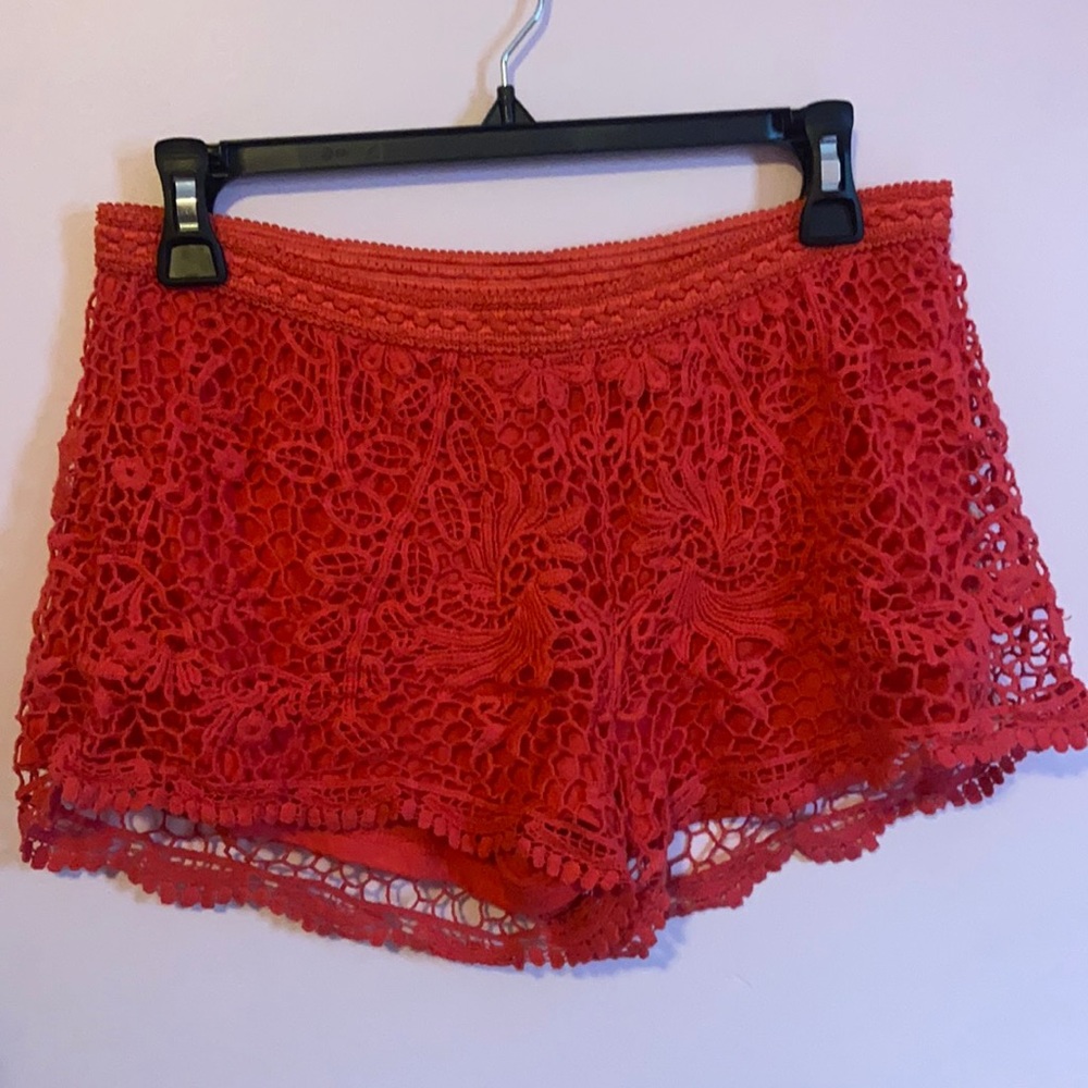 Mossimo Supply Co. M/M. Bright red floral shorts. Gently worn.